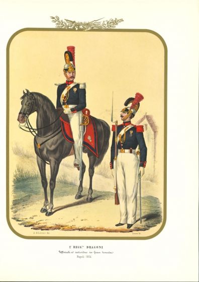 I Dragons Regiment is a lithograph by Antonio Zezon. Naples 1854.