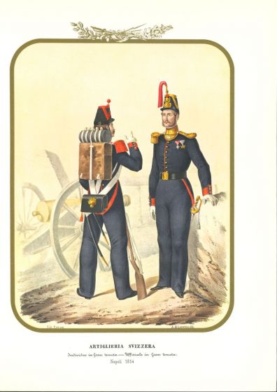 Swiss Artillery is a lithograph by Antonio Zezon. Naples 1854