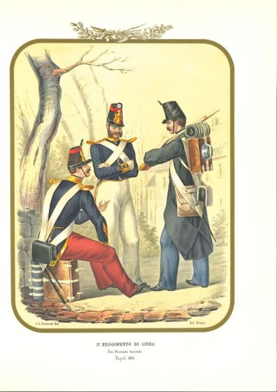 III Line Regiment is a lithograph by Antonio Zezon. Naples 1853