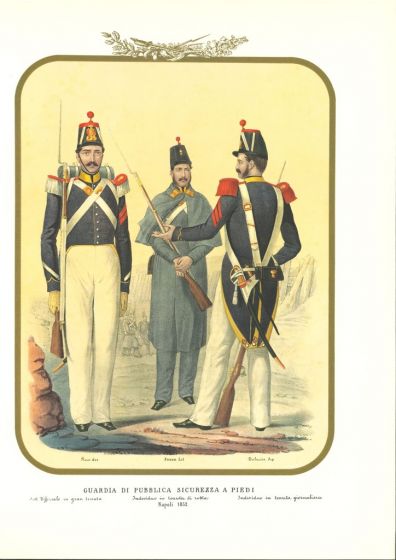 Public Security Guard on Foot is a lithograph by Antonio Zezon. Naples 1852