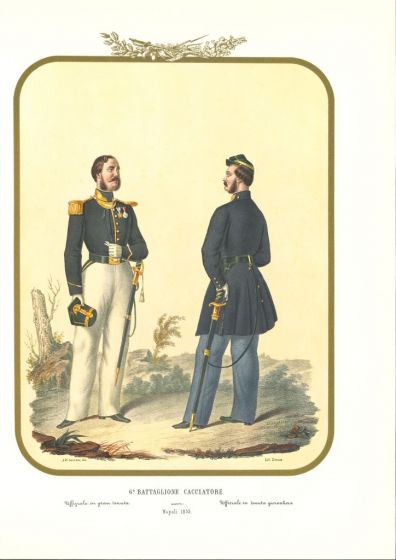 VI Hunter Battalion is a lithograph by Antonio Zezon. Naples 1853