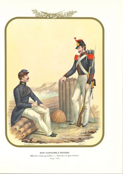 Battalion Zappatori and Pioneri is a lithograph by Antonio Zezon. Naples 1853