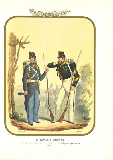 VI Hunter Battalion is a lithograph by Antonio Zezon. Naples 1853.
