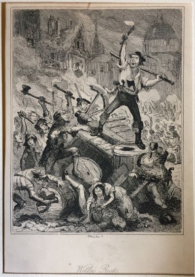 Phiz, Wilkes Riots, Browne Hablot Knight, Phiz, Charles Dickens, DSatire, Illustration, London, Bristol,  George Cruikshank,  John Leech,  David Copperfield, Pickwick, Dombey and his son, Martin Chuzzlewit,  Wilkes Riots