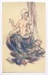 "Woman Figure"  is an original erotic ink and colored pastels drawing on ivory-colored paper, glued on white paper, realized by Anonymous Artist of the XX Century.