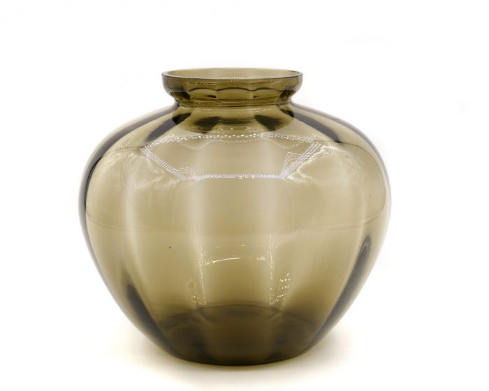 Vintage Fumé Glass Vase - Design and Decorative Objects