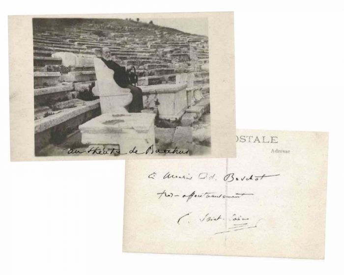 Photographic Portrait and Autograph of Camille Saint-Saëns - Original Photographs