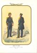 Army of the Sea: Captain and Lieutenant of Vessel - Lithograph by Antonio Zezon. Naples 1855.