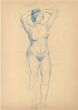 Blue Standing Nude with Hands behind the Head