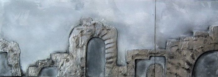 The Walls - Diptych by Paola Romano - Contemporary Artwork 
