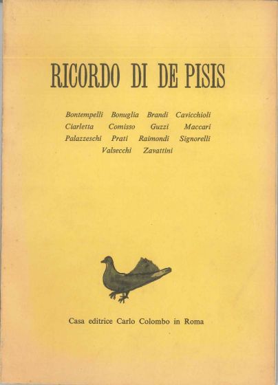 Various Authors, Ricordo di De Pisis, Rome, Carlo Colombo, 1956, Rare Book, Modern Art, Modern Art Rare Books, Italian artists, Roman School