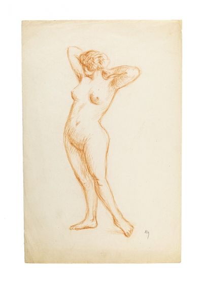 Naked Woman by Oswald Heidbrink -Modern Artwork