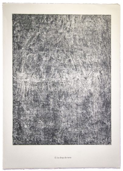 Le drop de terre is an original lithograph on watermarked paper "Arc". Abstract composition by the French artist Jean Dubuffet. From the album of "Sols Terres" (1953-1959). In excellent conditions.