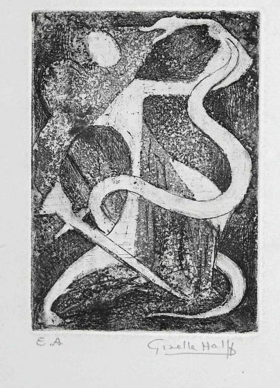 Giselle Halff - Cavalier in the Battle with Serpent - Modern Art