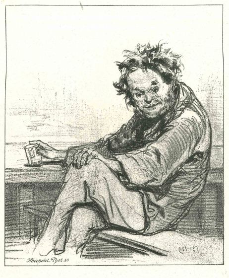 Paul Gavarni - A Drunk Man - Modern Art