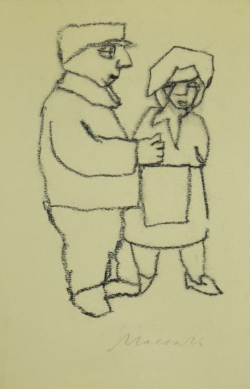 Figure is an original modern artwork realized the 1980s by the Italian artist Mino Maccari (Siena, 1898 - Rome, 1989).