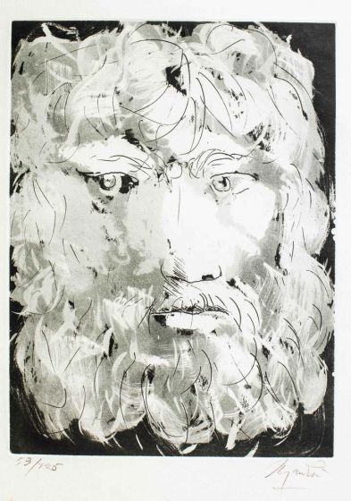 Modern art, Artwork,  Print, Etching, Giacomo Manzù, Head of Oedipus, Touchstone Suite