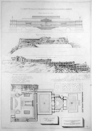 Luigi Rossini, La creduta Villa di Mecenate ma Foro coi suoi edifici annessi. Rome, 1826