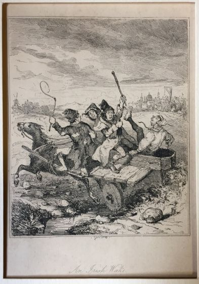 Phiz, An Irish Wake, Browne Hablot Knight, Phiz, Charles Dickens, DSatire, Illustration, London, Bristol,  George Cruikshank,  John Leech,  David Copperfield, Pickwick, Dombey and his son, Martin Chuzzlewit, Irish Wake,