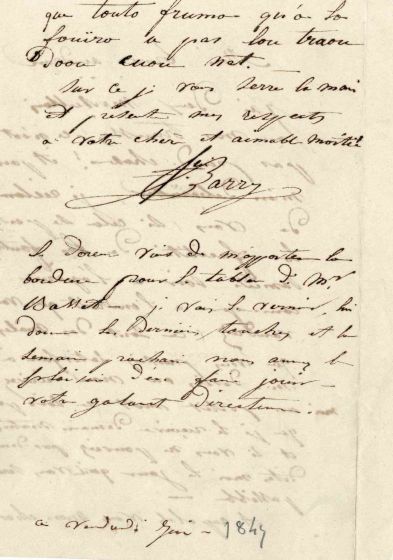 Autograph Letter by Francois-Pierre Barry
