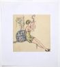 "Woman Figure"  is an original erotic ink and watercolor drawing on ivory-colored paper, glued on white paper, realized by Anonymous Artist of the XX Century.