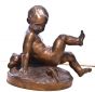 Bronze Sculpture of Child with Teddy Bear and Grasshopper by Pietro Piraino - Decorative Object