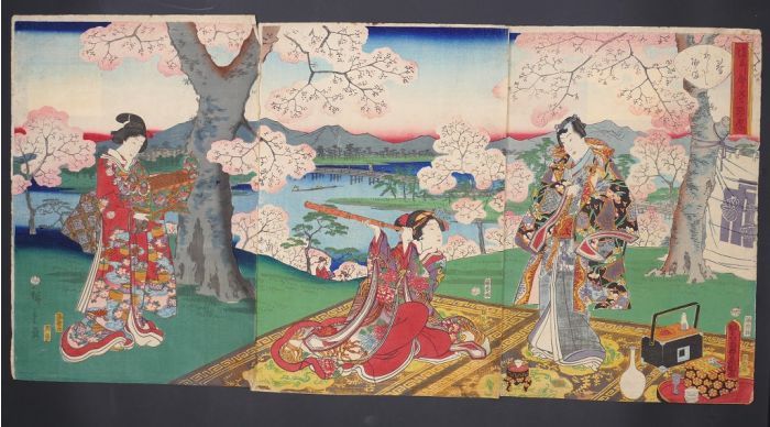Utagawa Toyokuni II - Japanese Tryptique : Modern Artwork
