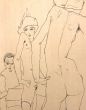 Schiele Drawing a Nude Model in front of a Mirror 