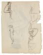 "Nude Studies" is an original drawing in tempera on paper, realized by an Anonymous Artist of the XX Century (BACK OF THE WORK)