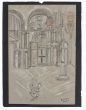 "Church" 1943s is an original pencil and pastels drawing on ivory-colorated paper, glued on cardboard, by Anonymous Artist of XX Century.