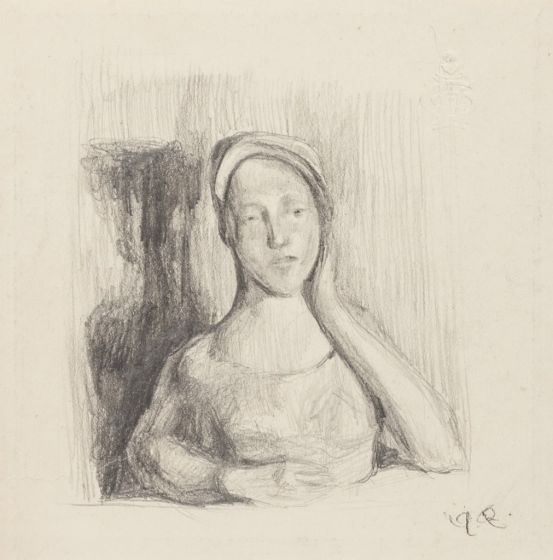 "Subject Posing" is an original drawing in tempera on paper, realized by an Anonymous Artist of the XX Century . 