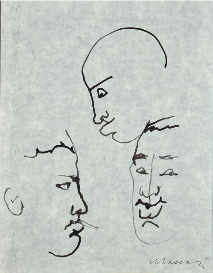 Portrait of Giorgio Morandi by Mino Maccari - Modern Artwork