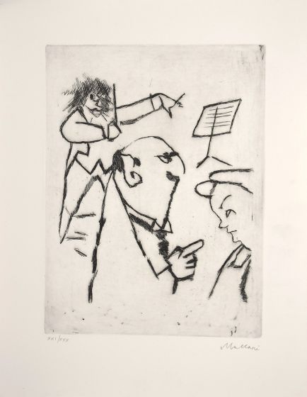 Violinist by Mino Maccari - Contemporary Artworks