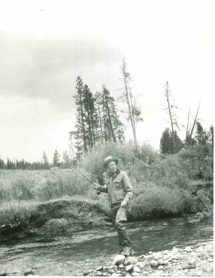A President Fishes- Vintage Photograph