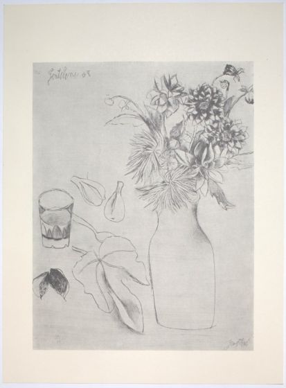 Still Life is an original Vintage Offset Print on ivory-colored paper, realized by Franco Gentilini (Italian Painter, 1909-1981), in Print Late 20th Century.