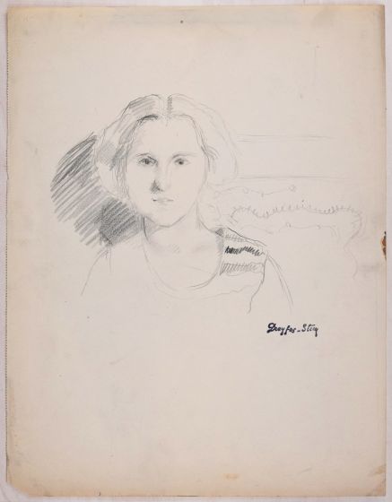 Drawing of a Woman by Dreyfus Stein - Modern Artwork 