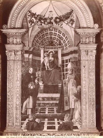 The Church of St. Anastasia in Verona - Vintage Photo Detail