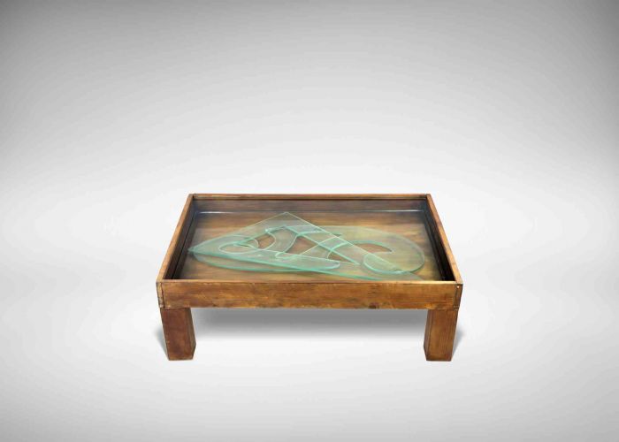 Mario Ceroli - Geometric Table “Squadra e Curvilinee”  - Design Furniture 
