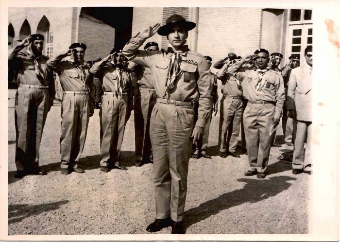 Mohammad Reza Shah, King of Iran Saluting