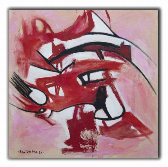 Pink and Red Composition - Giorgio Lo Fermo - Contmeporary Art