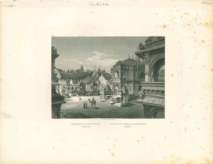 Cour d'un Temple a Satrunjaya