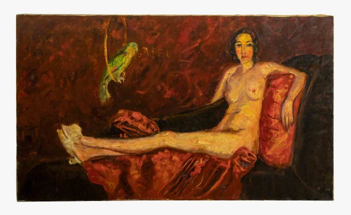 Reclined Nude with Parrot