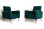 Couple of Green Velvet Armchairs - Design Furniture