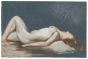 Nude 1940's is an original drawing in tempera and watercolor a on paper, realized by Jean Delpech (1988-1916).