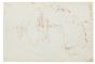"Studies" is an original drawing in tempera and watercolor on paper, realized by an Anonymous French Artist of the XX Century .  (BACK OF THE DRAWING)