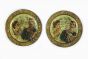 Pair of Painted Tin Coasters 
