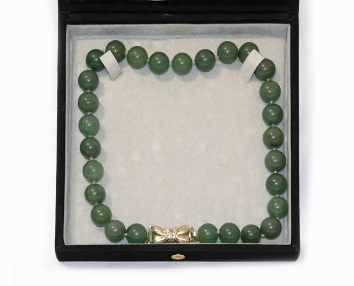 Necklace with Jade Spheres