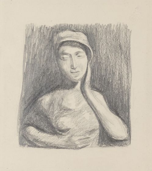 "Subject Posing" is an original drawing in tempera on paper, realized by an Anonymous Artist of the XX Century . 
