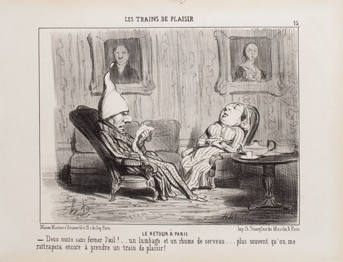 H. Daumier - Le Retour à Paris - LES TRAINS DE PLAISIR - Modern Artwork