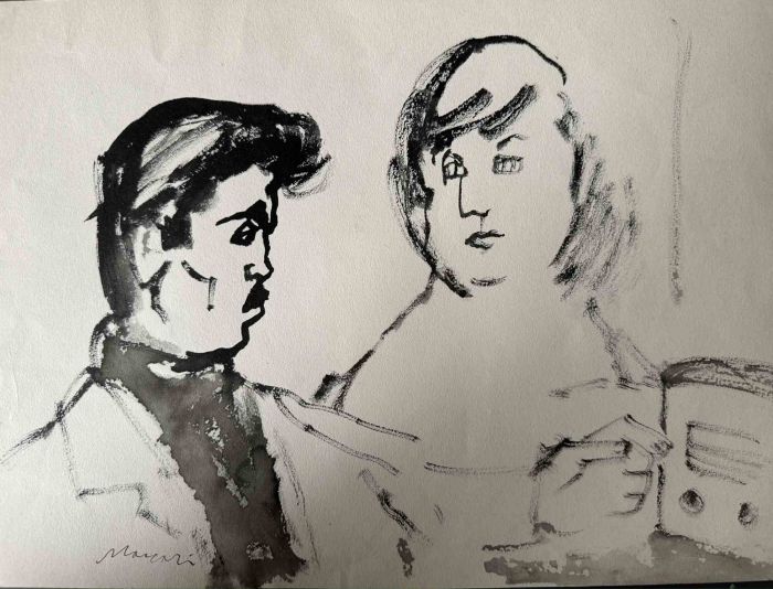 Mino Maccari - The Couple - Contemporary Art 